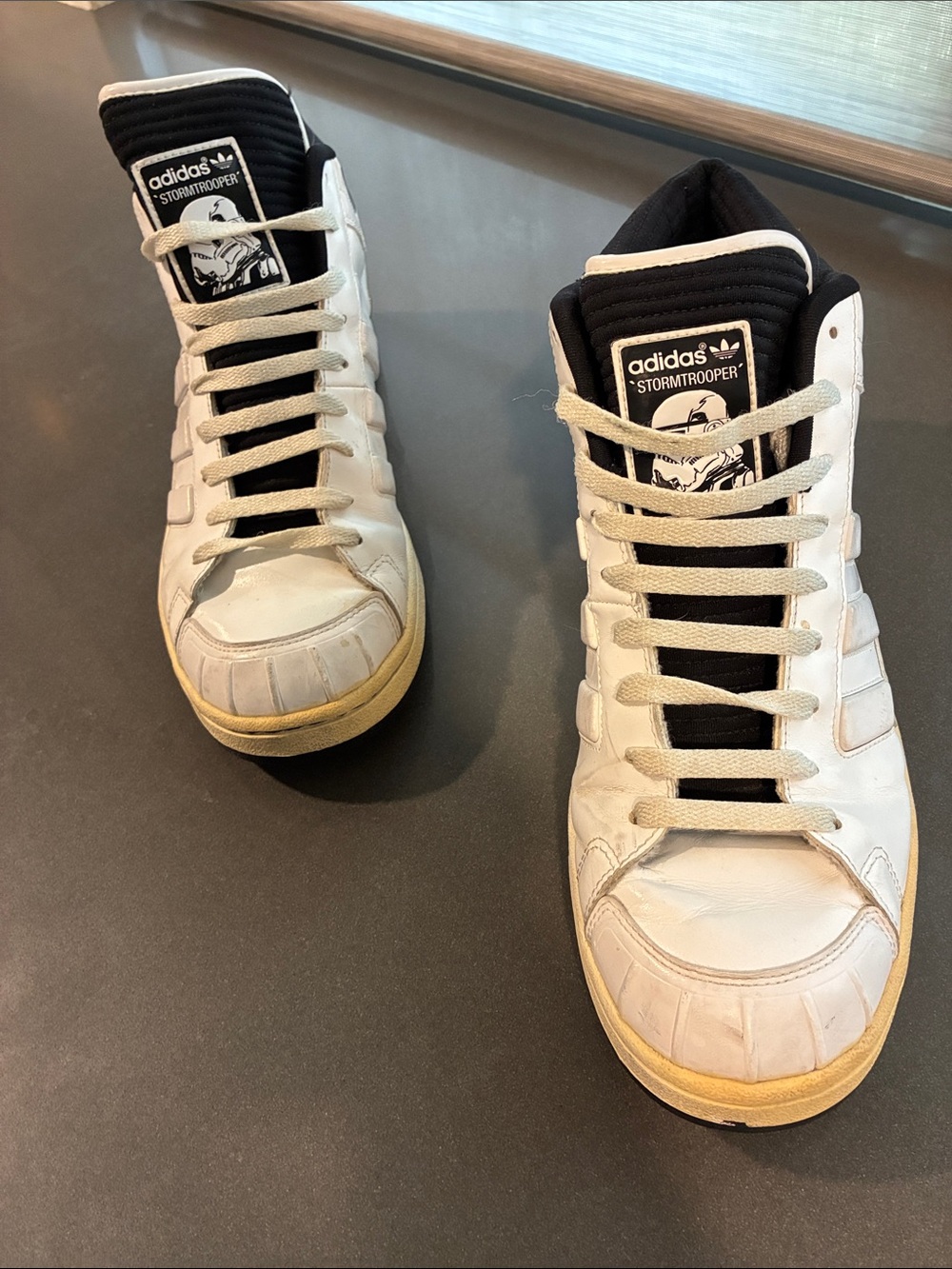adidas Mid StormTrooper White with Black Trim Sneakers 11 1/2